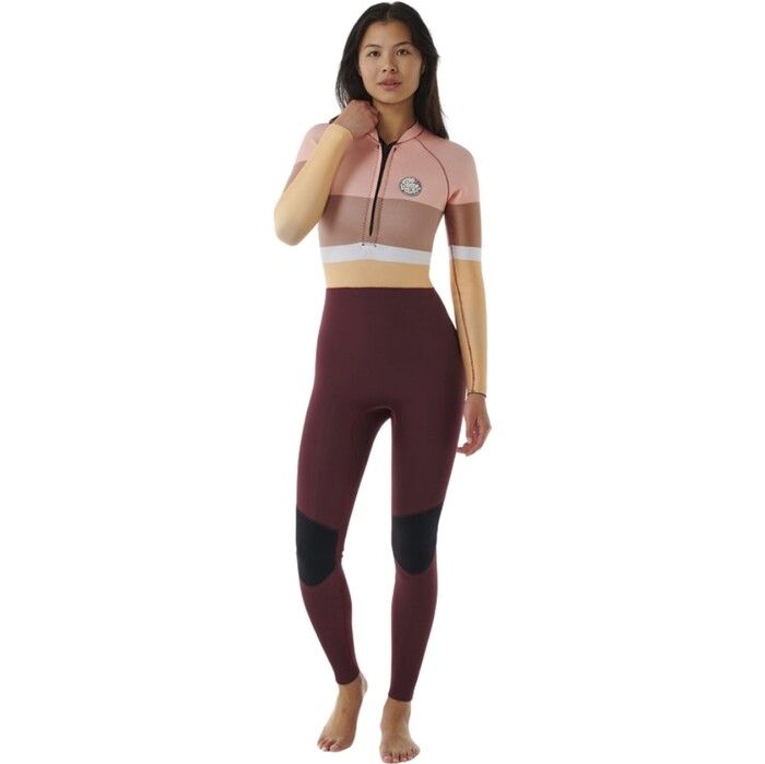 2024 Rip Curl Mujer G-Bomb 2mm Front Zip Neopreno 111WFS - Plum